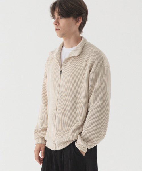 Удобный оверсайз кардиган на молнии (Beige)