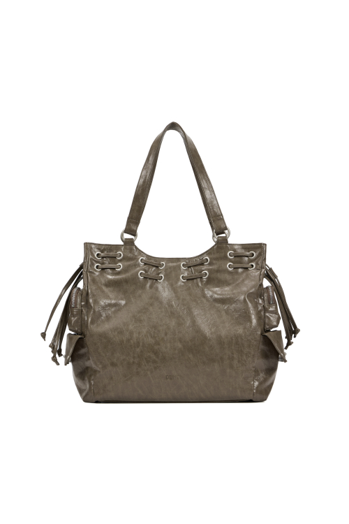 DEINET NEW STUD STRING BIG BAG IN KHAKI