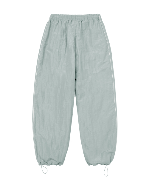 Piping Line Nylon Pants-Light Grey