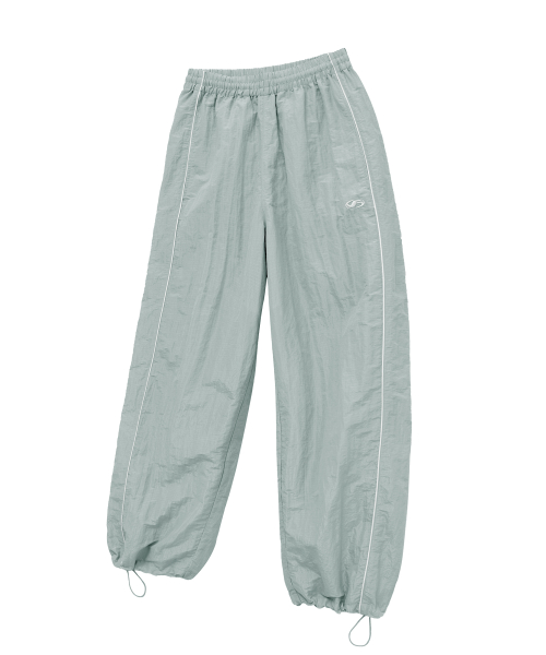 Piping Line Nylon Pants-Light Grey