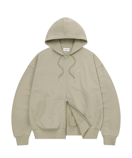 Худи на молнии с маленьким лого (Beige)