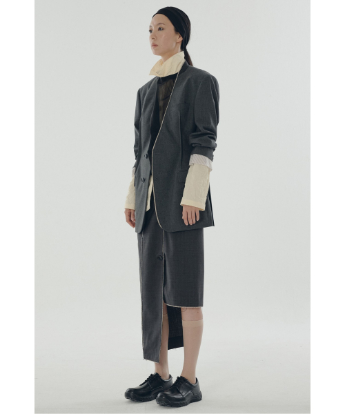 Folded Raw edged jacket_RQJAS25502GYX