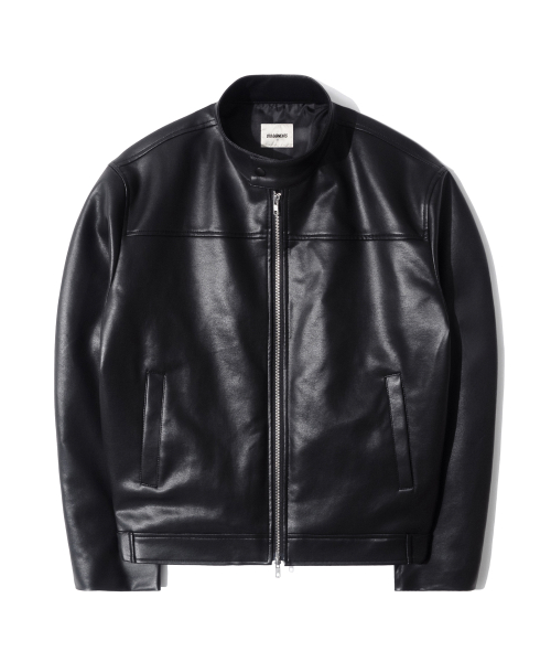 RG Synthetic Leather Moto Jacket (Black)