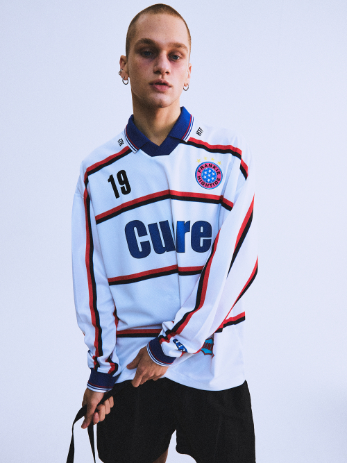 CUORE CHE BATTE LONG SLEEVE FOOTBALL JERSEY WHITE