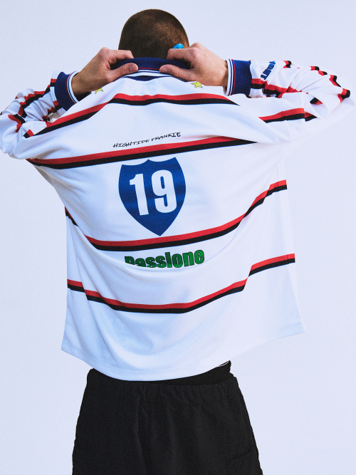 CUORE CHE BATTE LONG SLEEVE FOOTBALL JERSEY WHITE