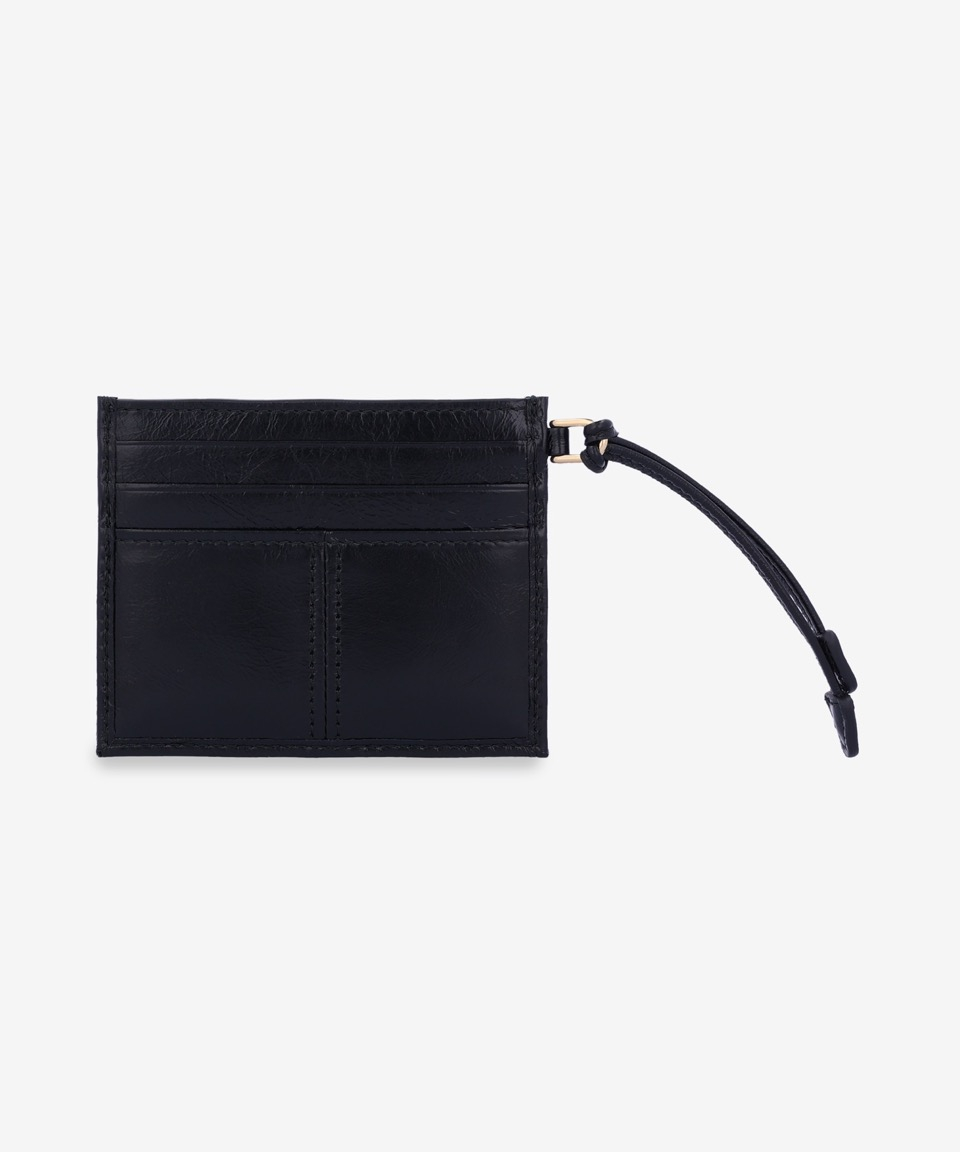 MUSINSA | PRADA Triangle Logo Card Holder - Black