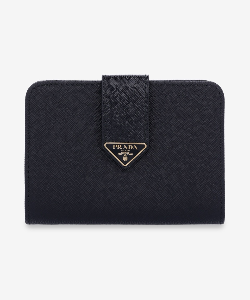 ★PRADA★ Triangle Logo Saffiano Zipper Wallet Black 1ML0182 MUSINSA | PRADA Triangle Logo Saffiano Zipper Wallet - Black