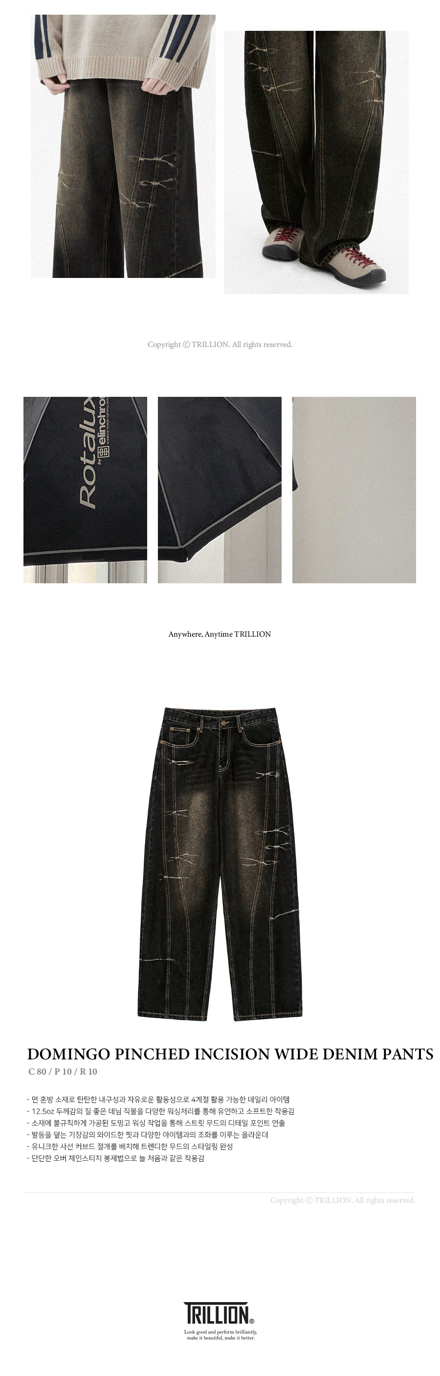 ★TRILLION★ Domingo pinch cut wide denim pants DEEP BLUE TR MUSINSA | TRILLION Domingo pinch cut wide denim pants
