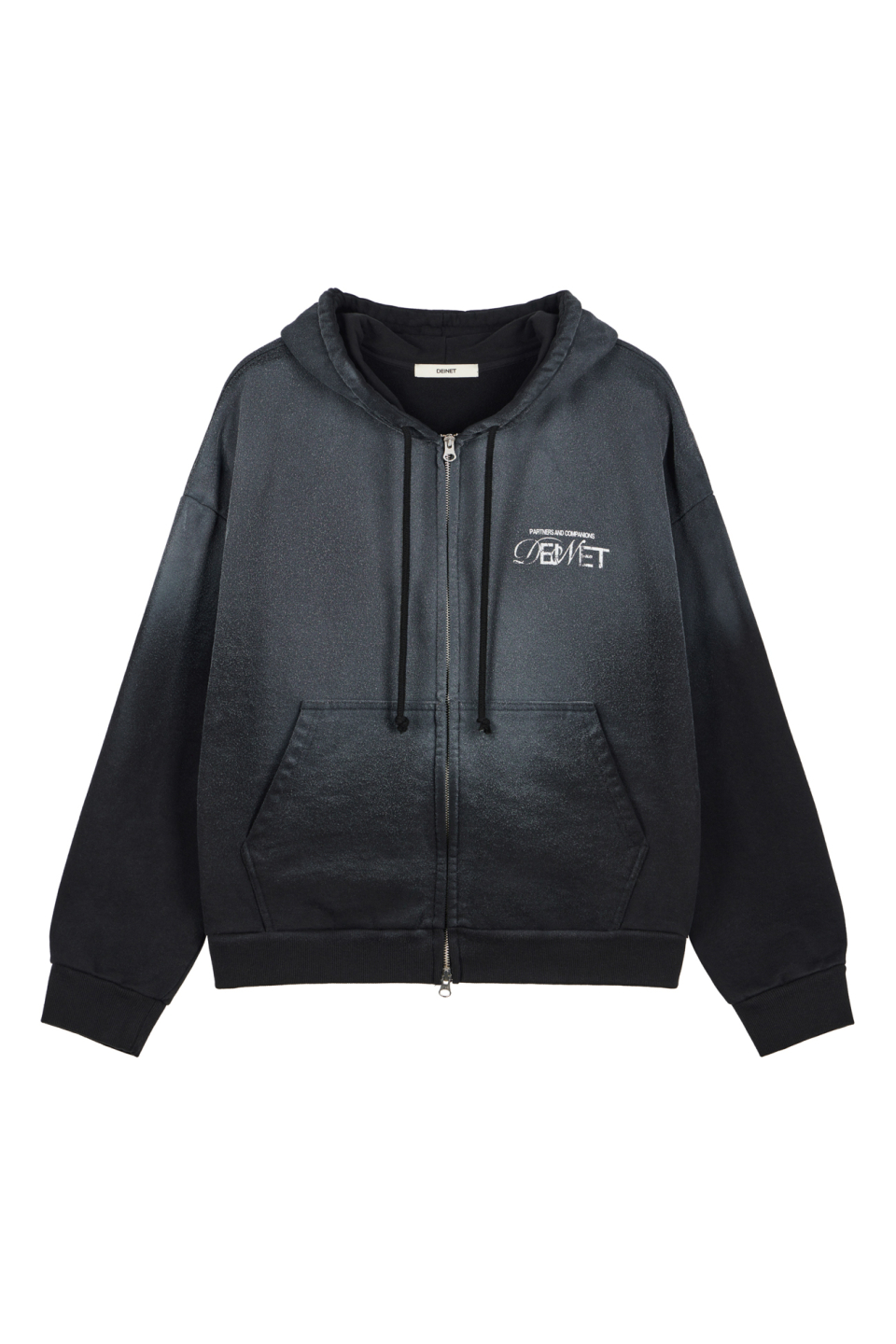 D LOGO WASHED HOOD ZIP-UP IN BLACK 상세 이미지 14