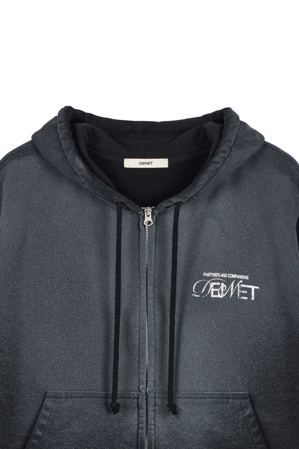 D LOGO WASHED HOOD ZIP-UP IN BLACK 상세 이미지 16