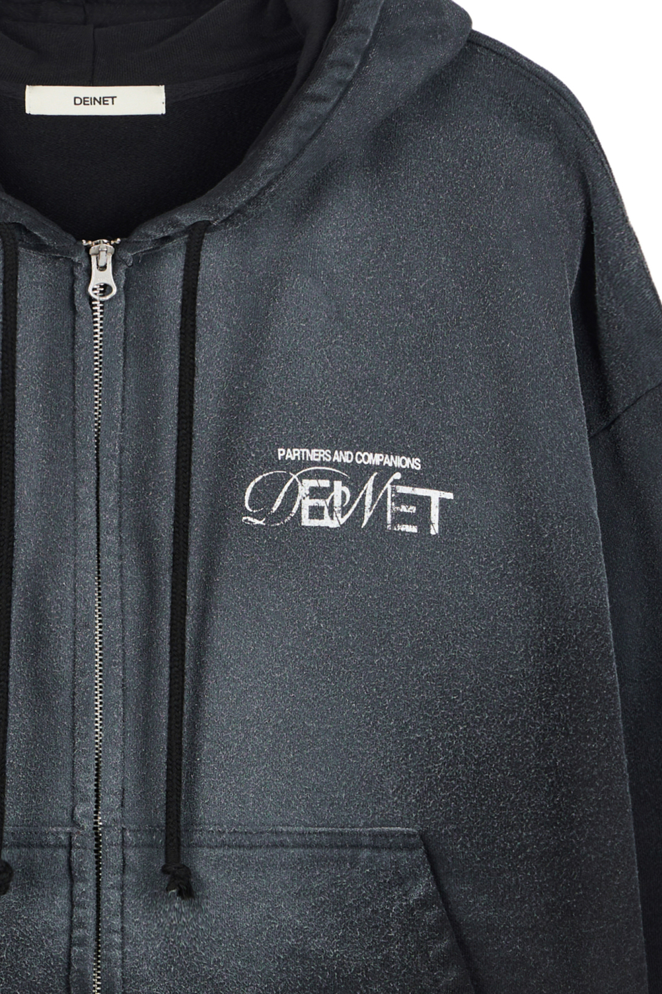 D LOGO WASHED HOOD ZIP-UP IN BLACK 상세 이미지 17
