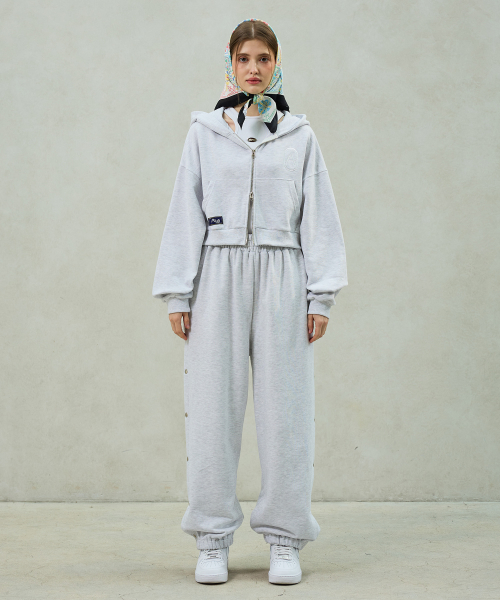 PITA HOOD ZIP-UP / WHITE_MELANGE