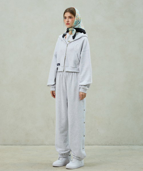 PITA HOOD ZIP-UP / WHITE_MELANGE