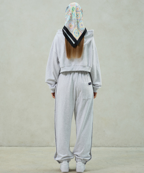 PITA HOOD ZIP-UP / WHITE_MELANGE