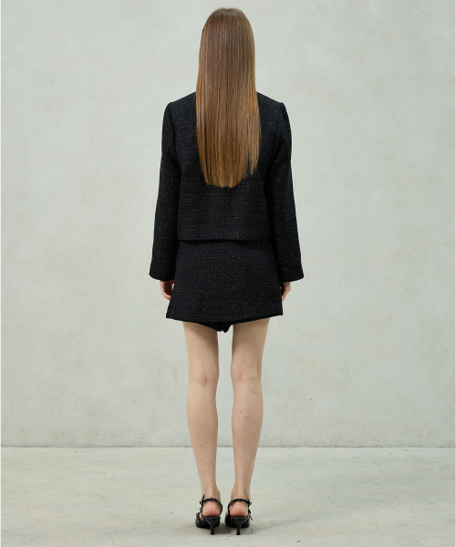 AGLOW TWEED JACKET / BLACK