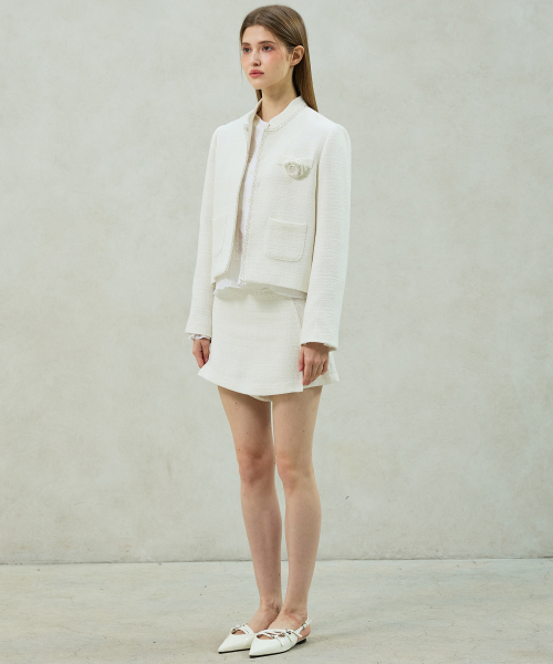 AGLOW TWEED JACKET / WHITE