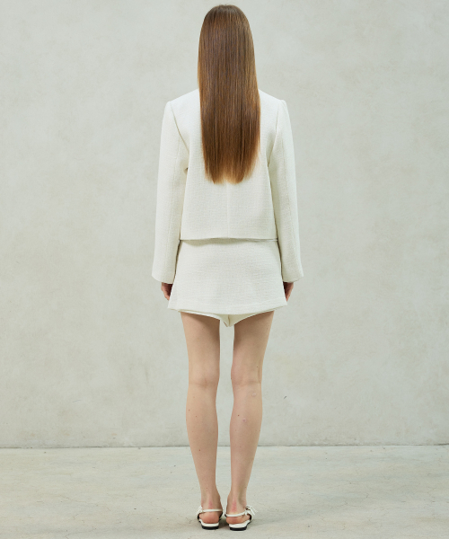 AGLOW TWEED JACKET / WHITE