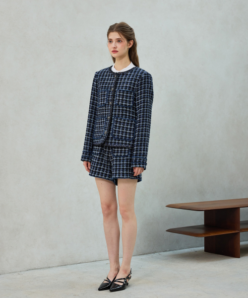 COMELY TWEED JACKET / BLACK