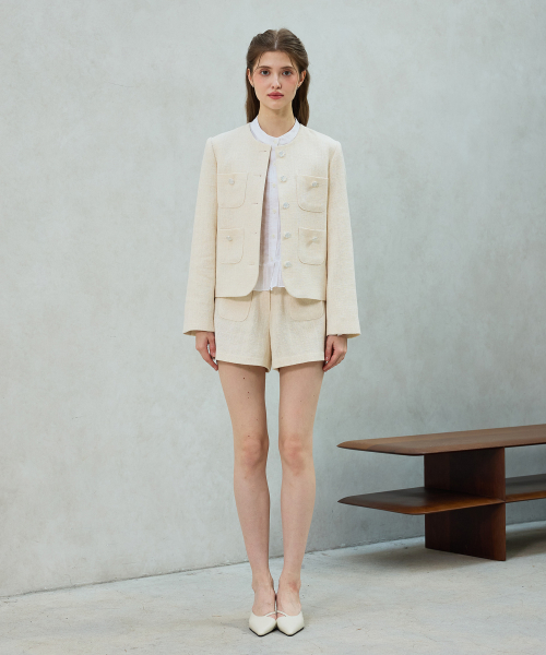 CHERISH TWEED JACKET / WHITE