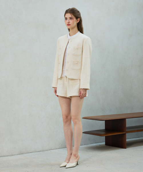 CHERISH TWEED JACKET / WHITE