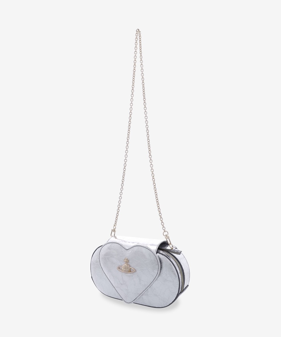 Vivienne Westwood Janny Heart Flap Crossbody Bag - Silver (100