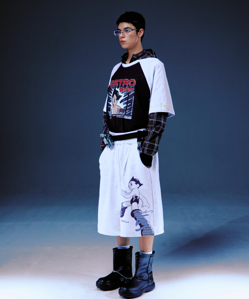 [Astro Boy] Mach 5 Sweat Shorts(CLOUD GRAY)