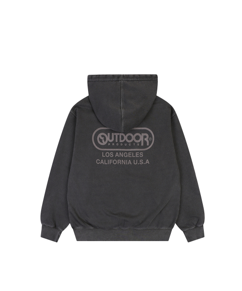 PIGMENT DYE HOOD ZIP-UP (CHARCOAL)