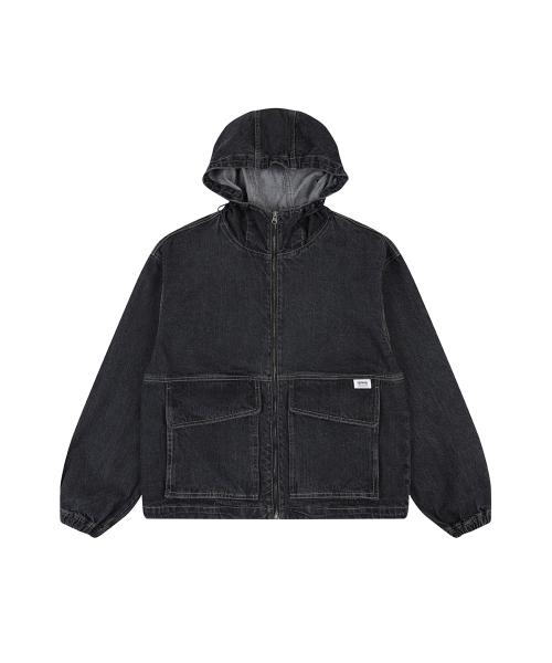 DENIM HOOD JUMPER (DEEP GRAY)