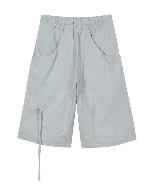 Lace Trim Strap Pants [Gray]