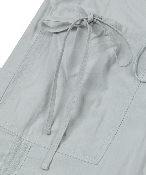 Lace Trim Strap Pants [Gray]