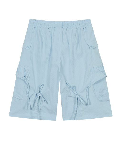 Textured Strap Pants [Sky Blue]