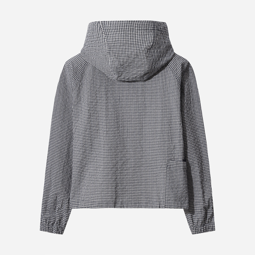 Женский анорак с капюшоном из жатки - NAVY
