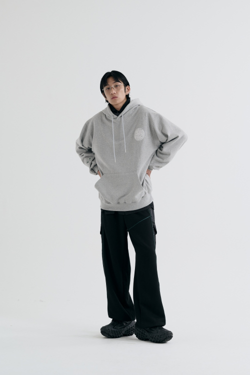 Traditional embroidery Hoodie (gray)