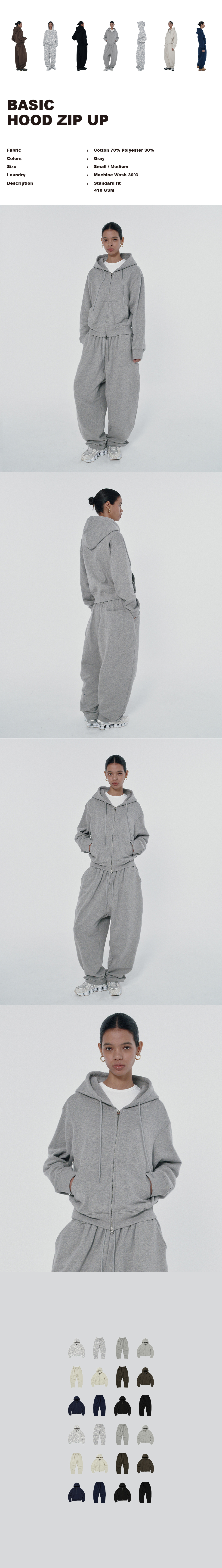 BASIC HOOD ZIP UP [GRAY] 상세 이미지 1