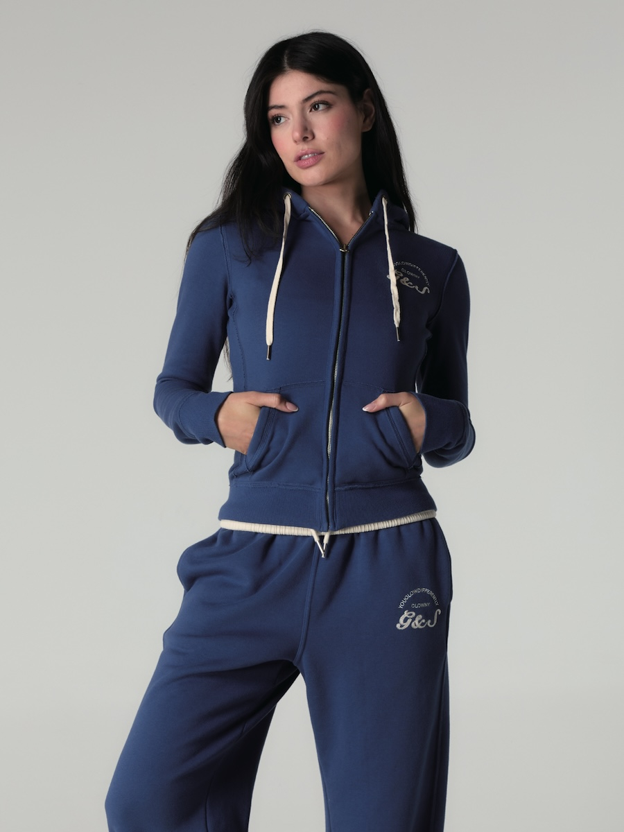 BOLD CROP ZIP UP (BLUE) 상세 이미지 1