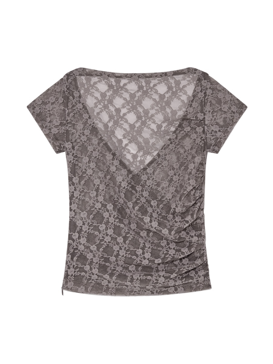 ★GLOWNY★ LUSH SWIRL LACE TEE WHITE GY25LWTP001WH MUSINSA | GLOWNY LUSH SWIRL LACE TEE (WHITE)