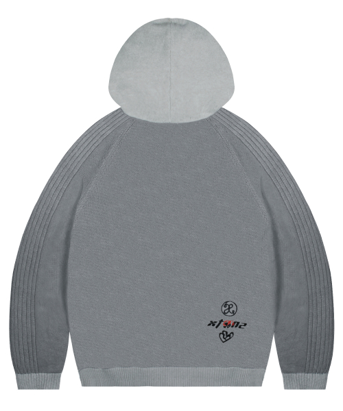 Оверсайз вязаный зип-худи XTK130 Chris (GRAY)