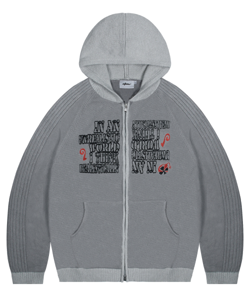 Оверсайз вязаный зип-худи XTK130 Chris (GRAY)