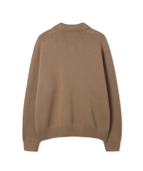 Cotton Trucker Knit Cardigan [Beige]