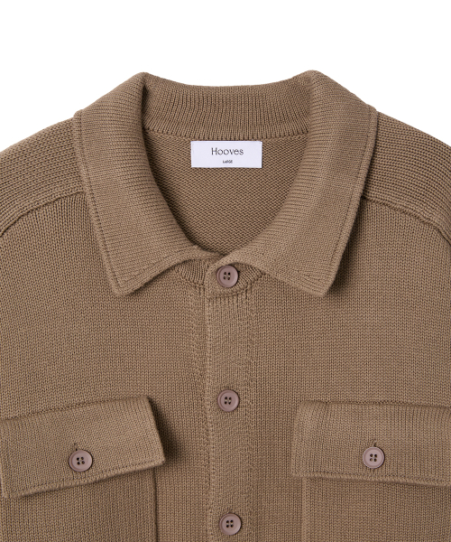 Cotton Trucker Knit Cardigan [Beige]
