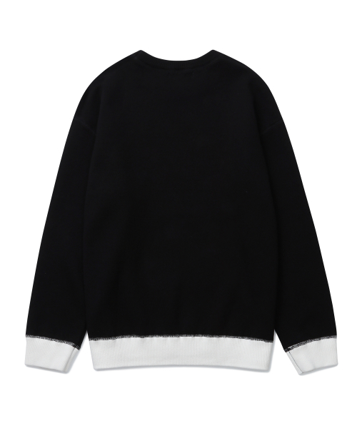 Оверсайз колор-блок свитшот из трикотажа (Black)