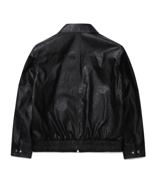 Свободный блузон из экокожи (Black)