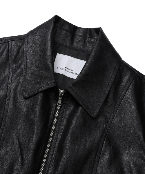 Свободный блузон из экокожи (Black)