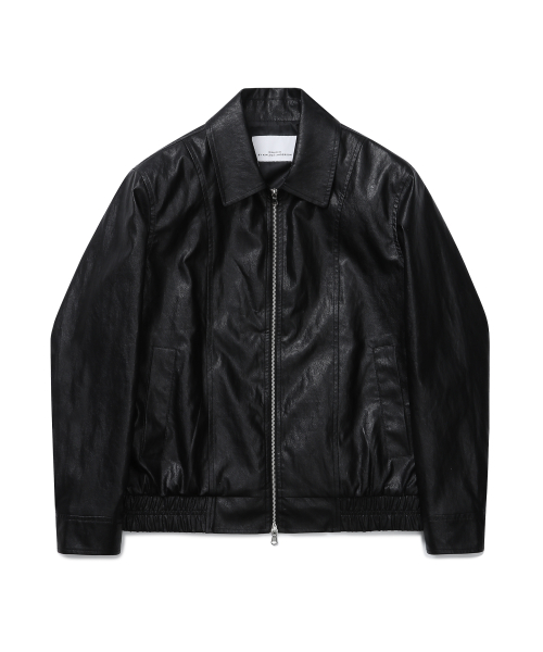 Свободный блузон из экокожи (Black)
