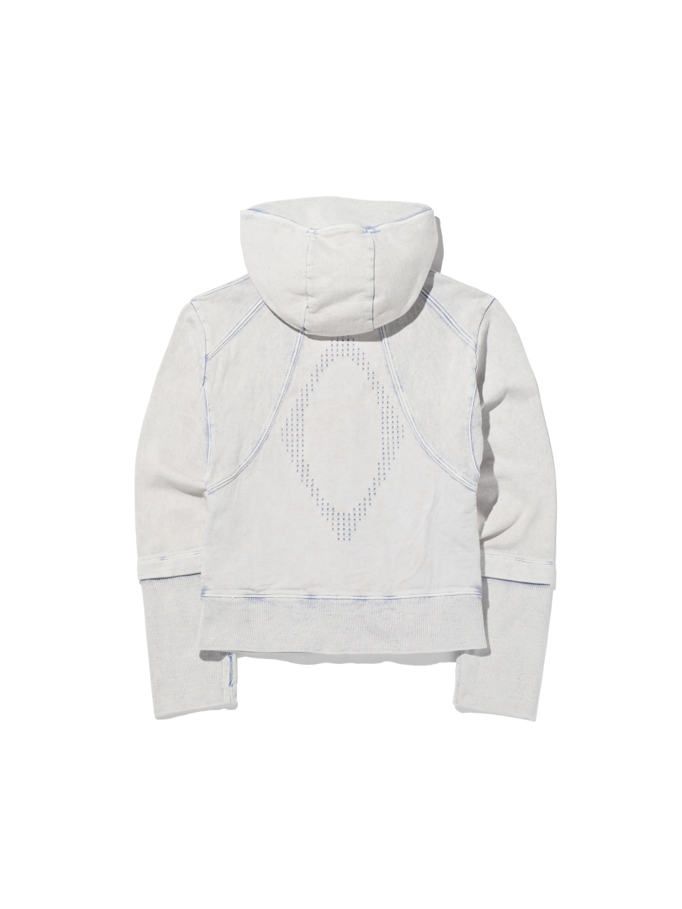 미스치프(MISCHIEF) RHOMBUS PUNCHING HOODIE ZIP-UP_BLEACHED LIGHT