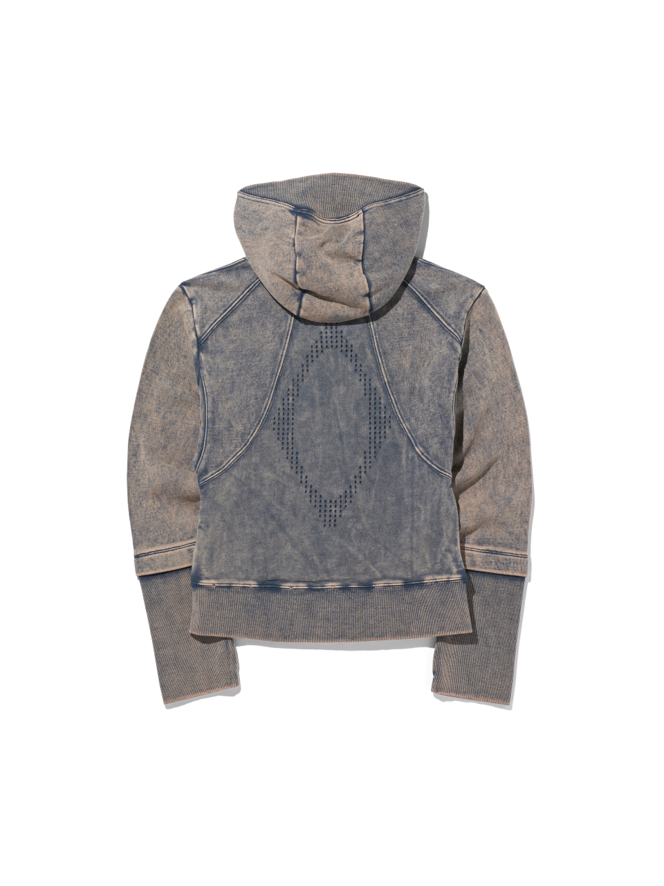 미스치프(MISCHIEF) RHOMBUS PUNCHING HOODIE ZIP-UP_BLEACHED NAVY