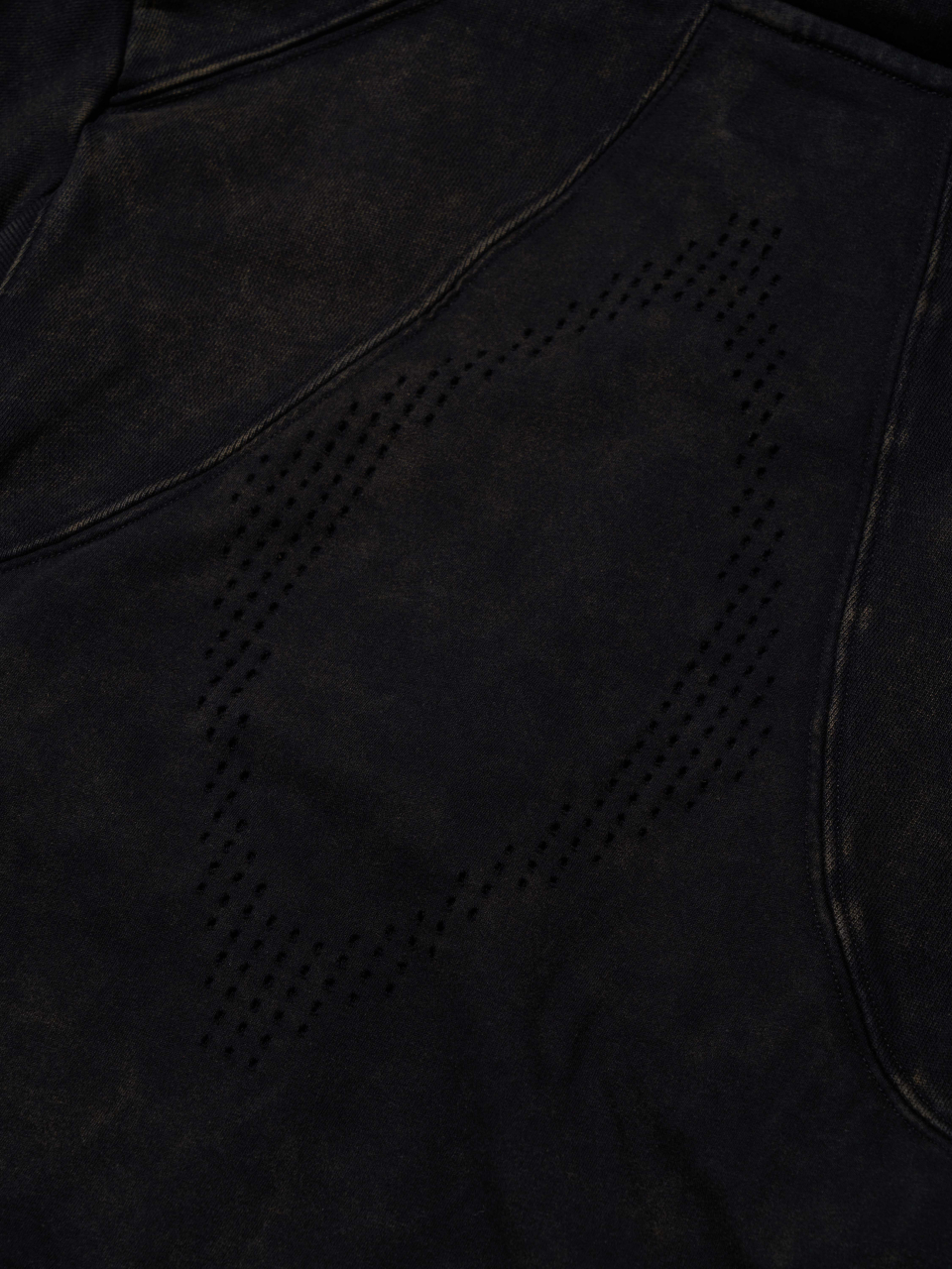 RHOMBUS PUNCHING HOODIE ZIP-UP_WASHED BLACK 상세 이미지 7