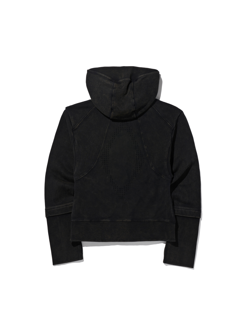 RHOMBUS PUNCHING HOODIE ZIP-UP_WASHED BLACK 상세 이미지 2