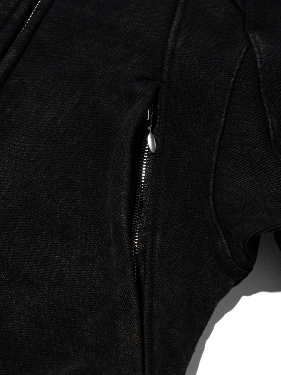 RHOMBUS PUNCHING HOODIE ZIP-UP_WASHED BLACK 상세 이미지 5