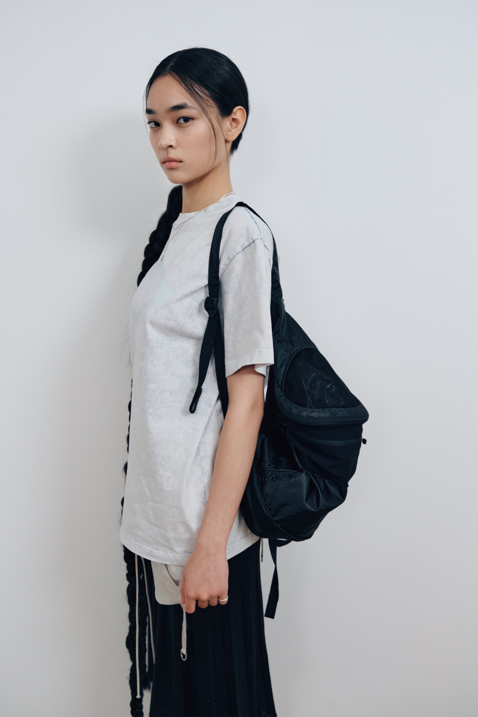 mschf バックパック 미스치프(MISCHIEF) LIGHTWEIGHT ZIP-AROUND BACKPACK_BLACK
